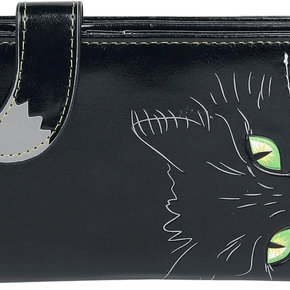 Women's Casual Black PU Purse 18.5cm Animal Print Card Coin Slots